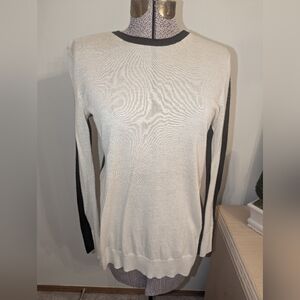 rag & bone Cream and Black Crew Neck Sweater 100% Cashmere